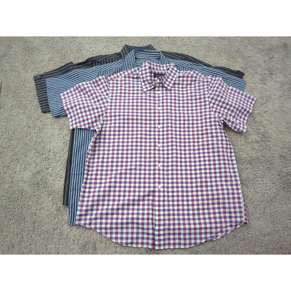 Lot of 3 Button Up Shirt Mens Extra Large Business Casuals Haband Synrgy